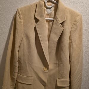 Anne Klein Women's Cream Textured Blazer